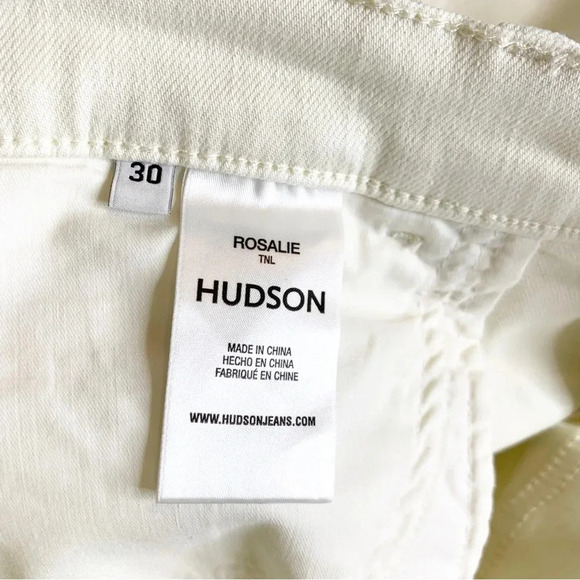 Hudson Rosalie Wide Leg Distressed Knee High Rise Jeans Tan Linen Size 30 NWT - Picture 6 of 12